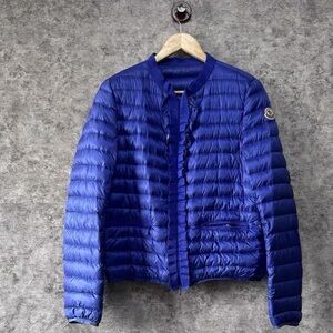 🚩steal authentic Moncler Royal Blue Quilted Jacket